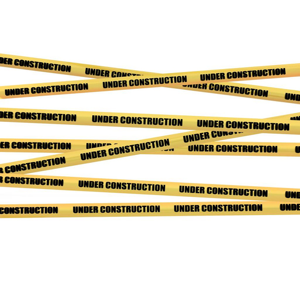 under construction sign on isolated white in 3D rendering - Photo, Image