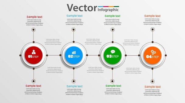 Vector circle infographic with four steps. Template for diagram, graph, presentation and chart. Business concept, parts, steps or processes. Eps 10 - Vector, imagen