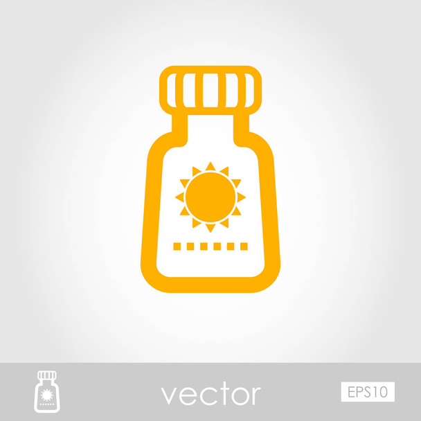Sunscreen outline icon. Summer. Vacation - Vector, Image