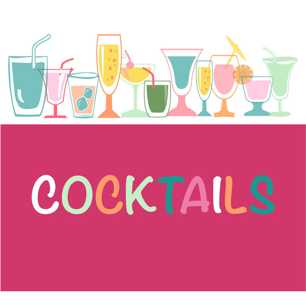 Cocktail party invitation poster - Vektor, obrázek