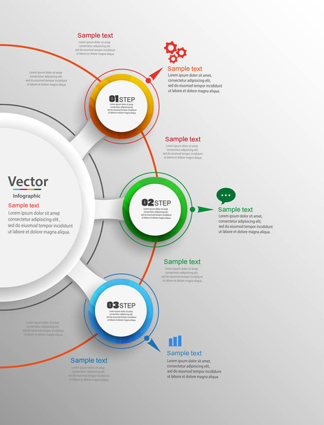 Abstract infographics number options  template with three steps. Can be  used for workflow layout, diagram, business step options, banner, web design. Vector eps 10 - Vektor, obrázek