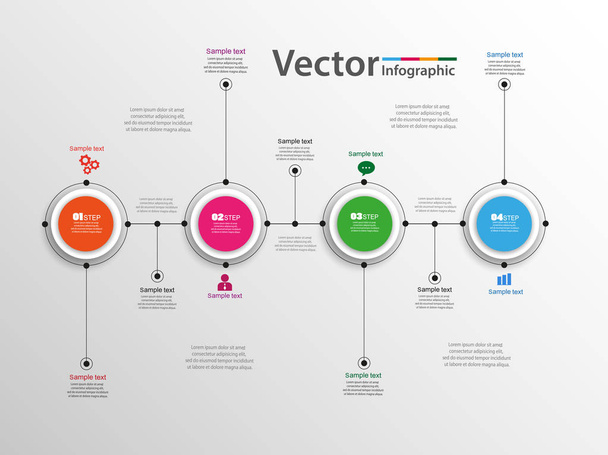 Vector circle infographic. Template for diagram, graph, presentation and chart. Business concept, parts, steps or processes. Eps 10 - Вектор, зображення