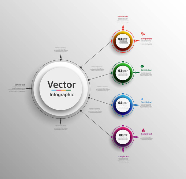 Abstract vector infographics number options template. Can be used for workflow layout, diagram, business step options, banner, web design. eps 10 - Wektor, obraz