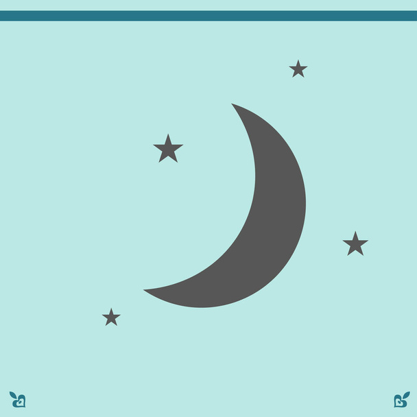 Иконка Луны и звезд
 - Вектор,изображение