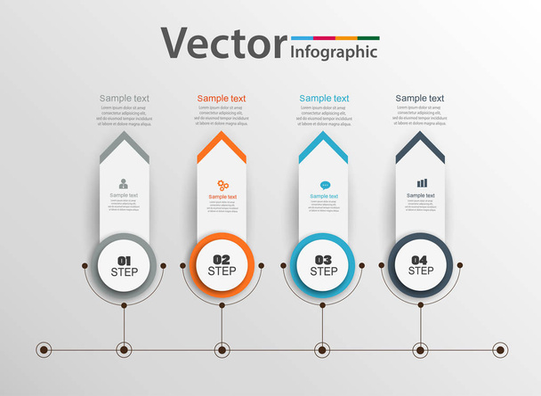 Idősor infographics design vektor használható munkafolyamat-elrendezés, rajz, éves jelentés, a web design. Üzleti koncepció lehetőségek, lépések és folyamatok. Vektor eps 10 - Vektor, kép