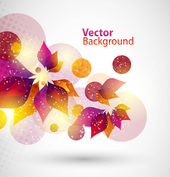 Floral vector abstract background. Colorful flowers and leafs. Eps 10 - Вектор, зображення