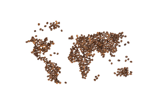 World map made from coffee beans - Photo, Image