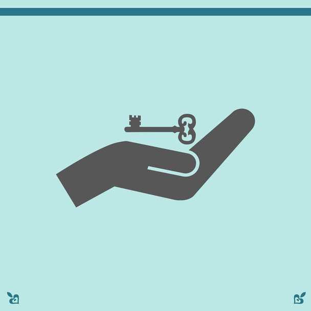 mano y llave icono
 - Vector, imagen