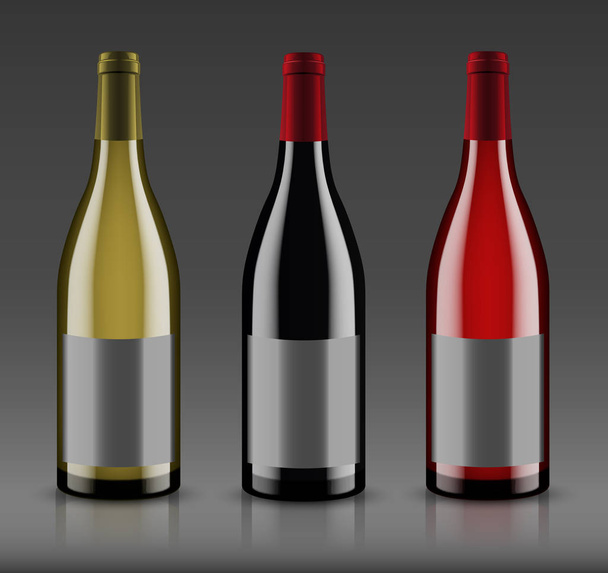 Mockup wine bottle. vector design. - Vektor, obrázek
