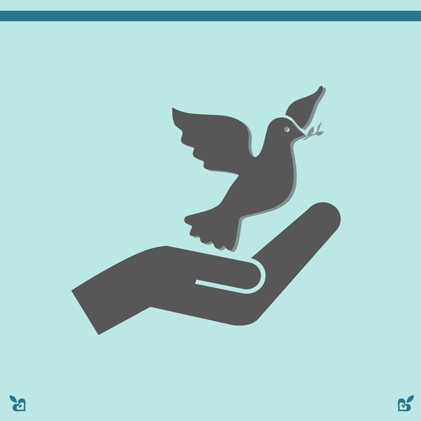 pigeon and hand   icon - Vector, Image