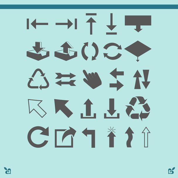 Flechas iconos conjunto
  - Vector, Imagen