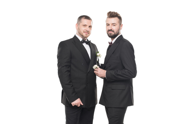 homoszexuális pár vőlegények, ruhák - Fotó, kép