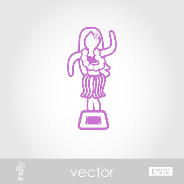 Hula táncos szobrocska ikonra. Nyári. Nyaralás - Vektor, kép