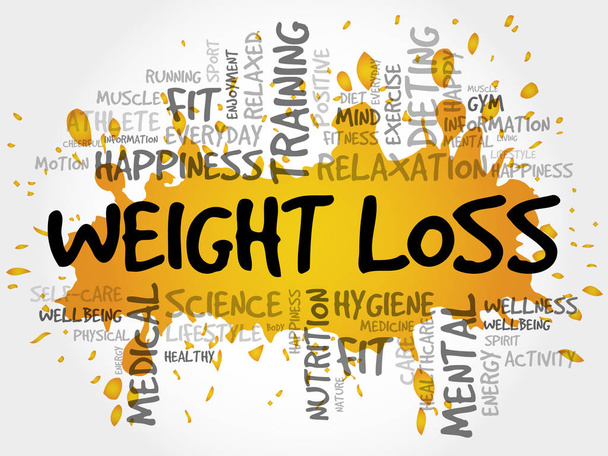 WEIGHT LOSS word cloud, fitness - ベクター画像