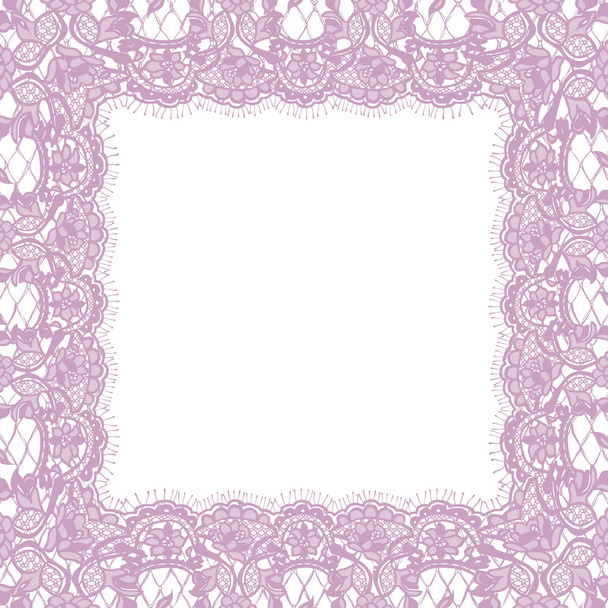Vector Pink Lace Detailed Frame - Vetor, Imagem