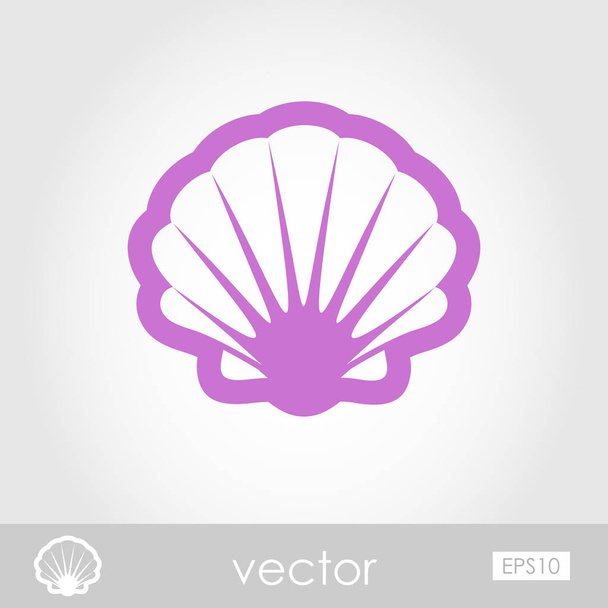 Seashell outline icon. Summer. Vacation - Vector, Image