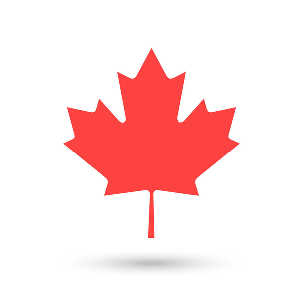 Απομονωμένη Σφενδάμου Καναδά κόκκινο εικονίδιο. Ευτυχισμένος ημέρα του Καναδά! Ευχετήρια κάρτα, αφίσας, πανό, με maple λογότυπο, κόκκινο χρώμα την καναδική σημαία. Καναδά ημέρα banner, αργία, γιορτή, πρότυπο εικονογράφηση διάνυσμα. - Διάνυσμα, εικόνα