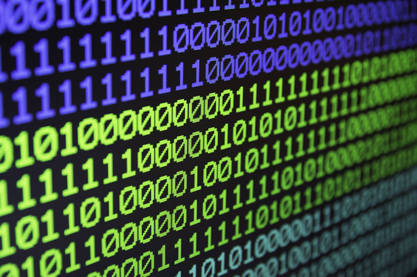 Binary matrix computer data code seamless background. - Фото, изображение