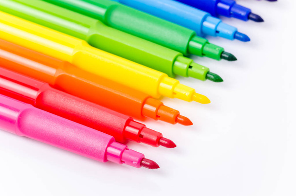 Colourful Pens Isolated on White - Photo, Image