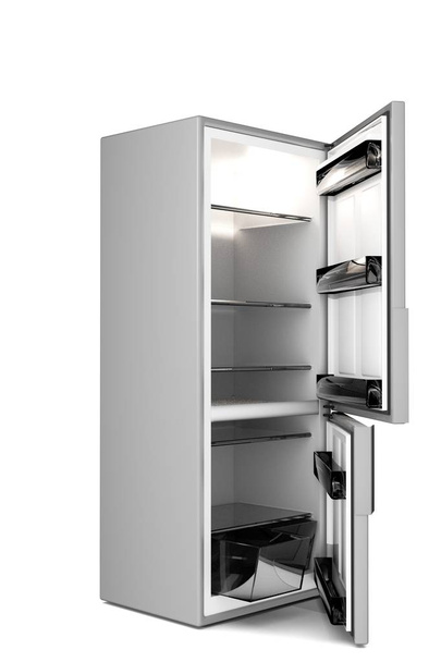 大きな冷蔵庫を白で隔離 - 写真・画像