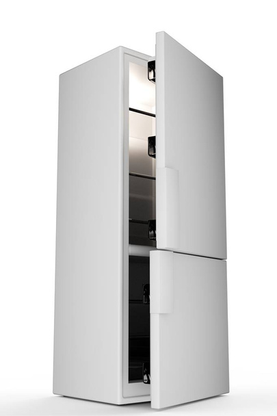 grote koelkast geïsoleerd op wit - Foto, afbeelding