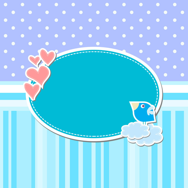 Card template with heart - Vector, afbeelding