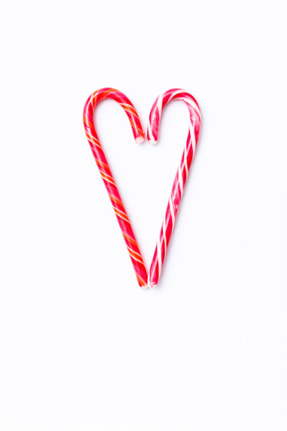 flat lay with candy canes - Photo, Image