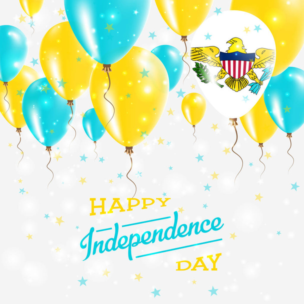 Virgin Islands US Vector Patriotic Poster Independence Day Placard with Bright Colorful Balloons - Vetor, Imagem