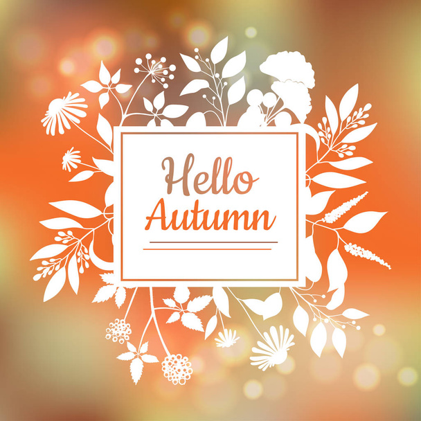 Hello autumn card design - Vetor, Imagem