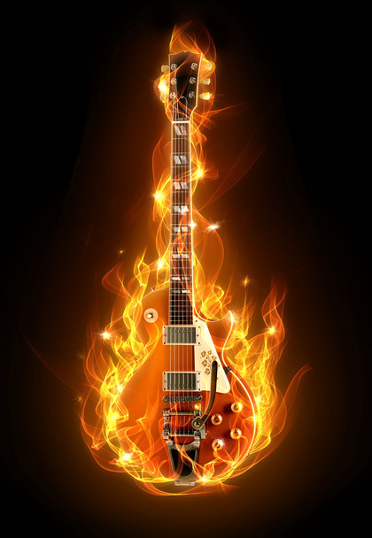 Fire guitar - Foto, Bild