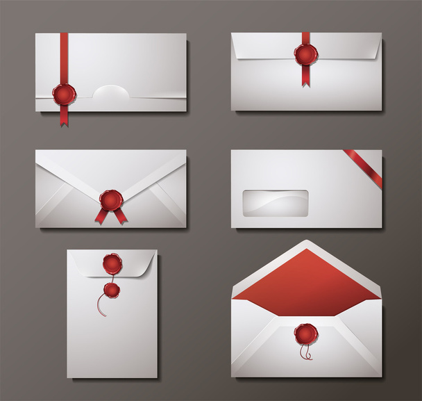 Conjunto de vetores de envelopes selados com cera
 - Vetor, Imagem