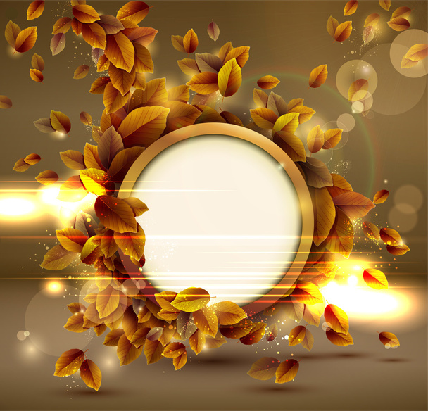 Shiny sensual autumn background with lights. - Vector, Image