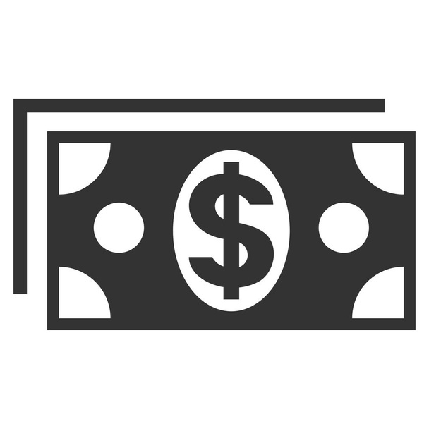 Dollar Banknotes Flat Vector Icon - Вектор, зображення