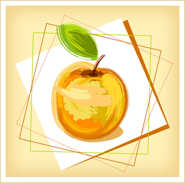 Drawing apple - Vector, Image