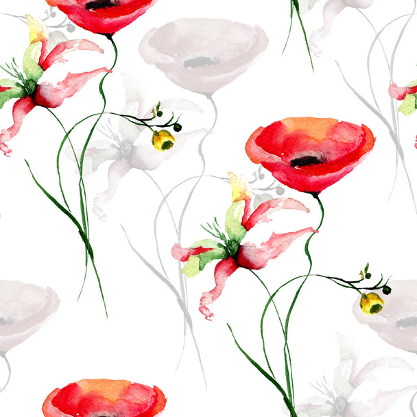 Seamless pattern with romantic flowers - Photo, Image