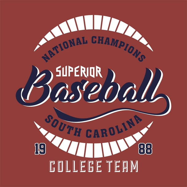 графічні національних чемпіонів Superior бейсбол - Вектор, зображення