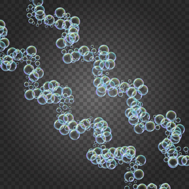 Shampo schuim, kleurrijke zeepbellen achtergrond - Vector, afbeelding
