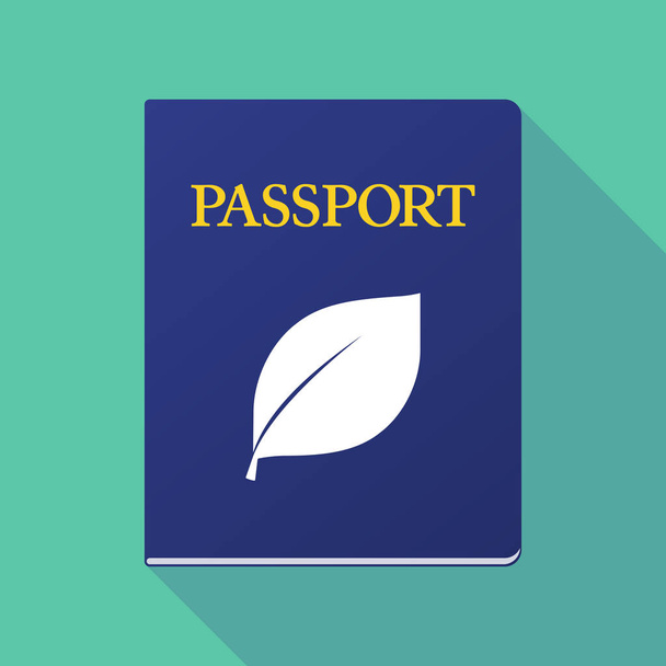 Passaporte sombra longo com uma folha
 - Vetor, Imagem