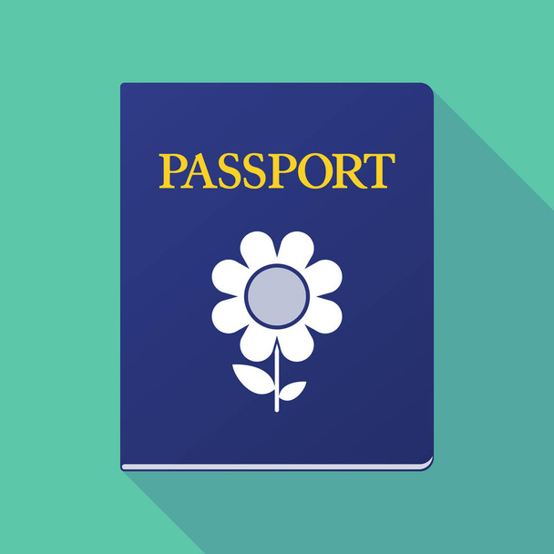 Dlouhý stín pas s květinou - Vektor, obrázek