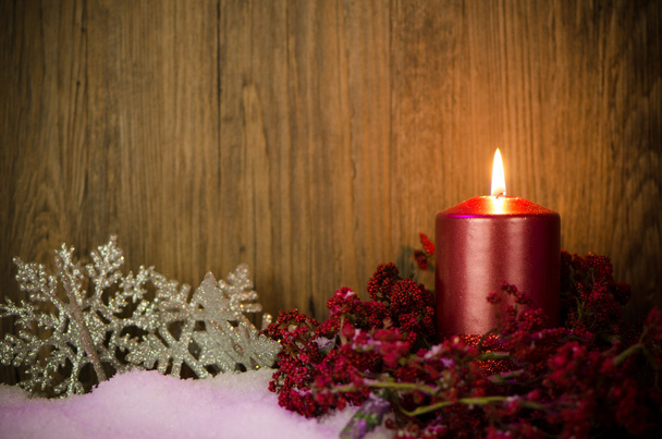 jediné svíčky Vánoční dekorace - Fotografie, Obrázek