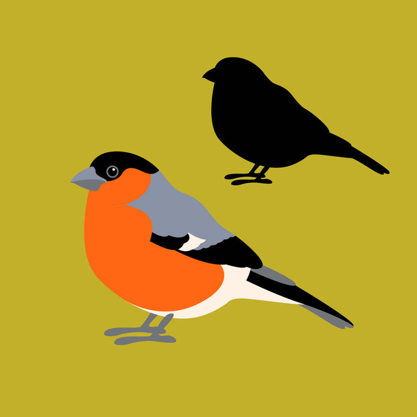 Goudvink vogel vector illustratie stijl platte silhouet - Vector, afbeelding
