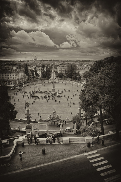 View of Piazza del Popolo from Pincio promenade - Rome - Photo, Image