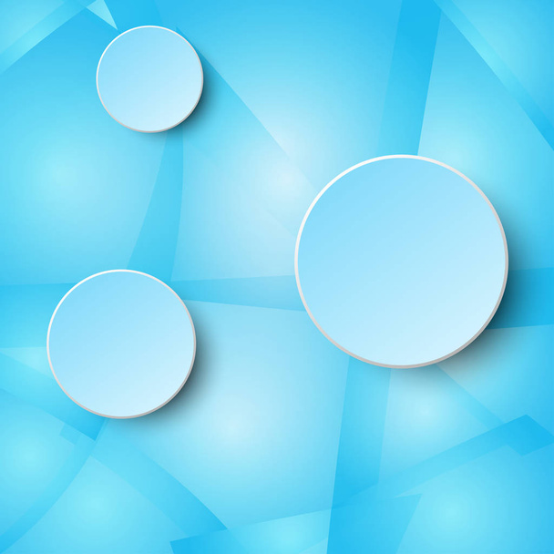 3d blue paper circle label on glass mosaic blue abstract design background concept - Вектор,изображение