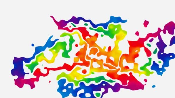 κινούμενη βίντεο - βάφονται φόντο χρώματα ακουαρέλα πλήρες φάσμα του ουράνιου τόξου - Πλάνα, βίντεο