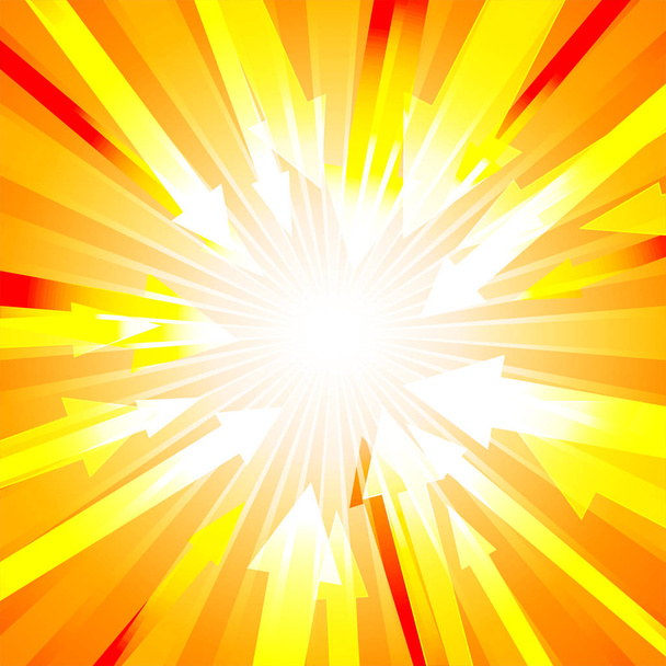 Explosión naranja con un montón de flechas desde el centro para el concepto de fondo de diseño vectorial abstracto
 - Vector, Imagen