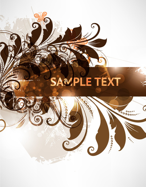 Decorative background with butterfly - Vector, Image