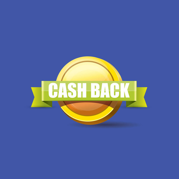 vector cash back icon isolated on blue background. - Vetor, Imagem