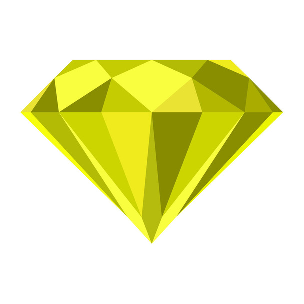 Διαμάντι στρογγυλό σχήμα, φαίνεται πλαϊνή όψη. - Διάνυσμα, εικόνα