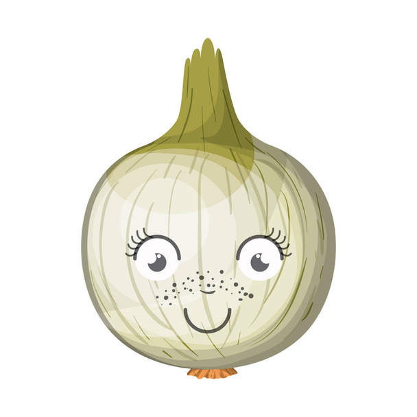 white background with animated onion - Vector, Image