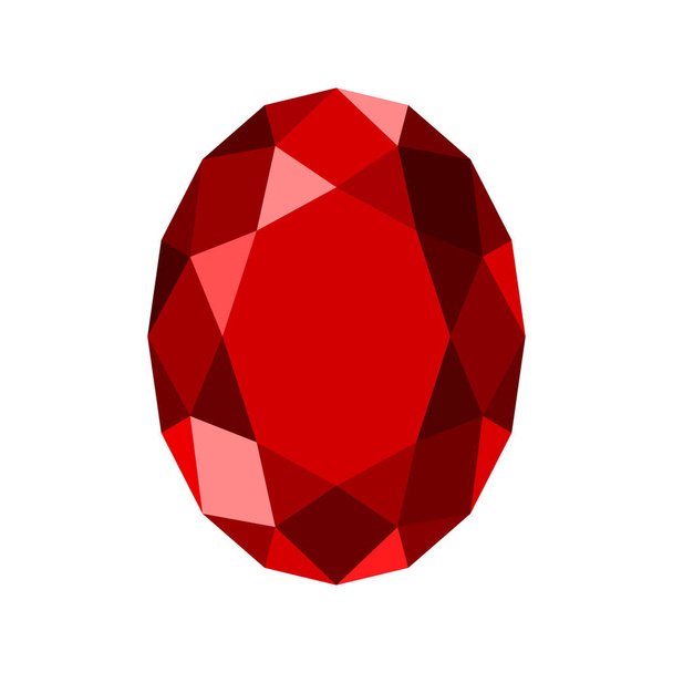 Gemstone oval shaped with flat design style - Vector, Image